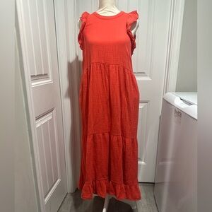 JGoods Vibrant Red Maxi Dress